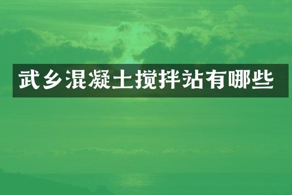 武乡混凝土搅拌站有哪些