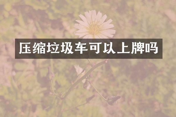 压缩垃圾车可以上牌吗