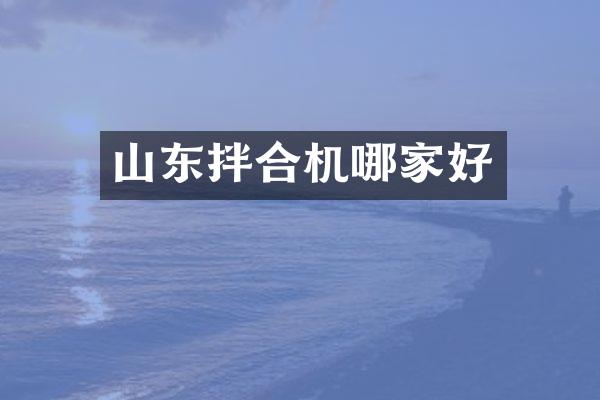 山东拌合机哪家好