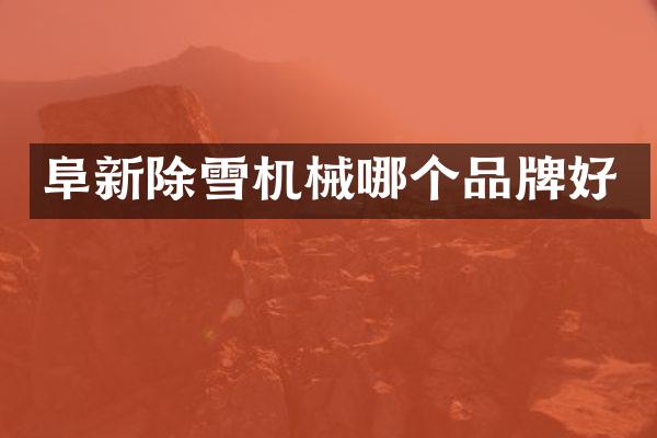 阜新除雪机械哪个品牌好