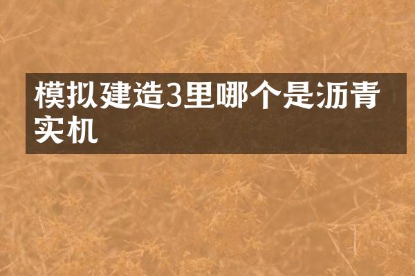 模拟建造3里哪个是沥青压实机