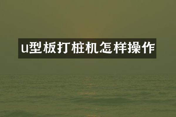 u型板打桩机怎样操作