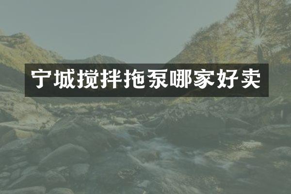 宁城搅拌拖泵哪家好卖