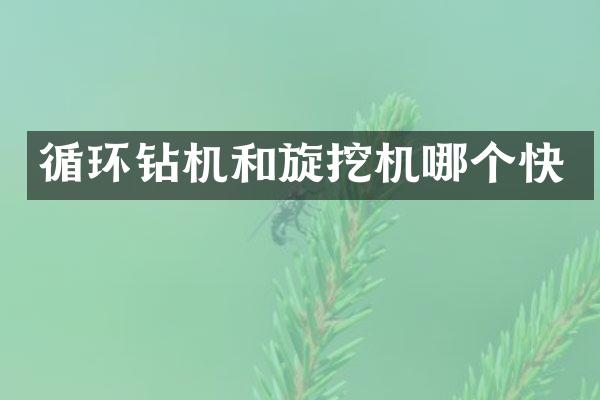 循环钻机和旋挖机哪个快