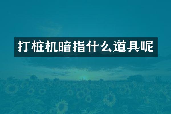 打桩机暗指什么道具呢