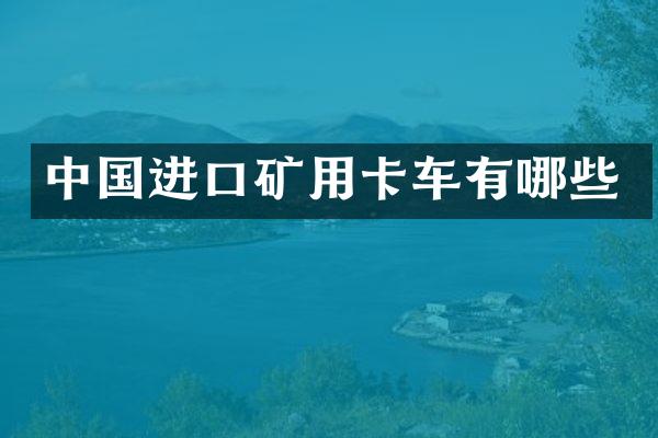 中国进口矿用卡车有哪些