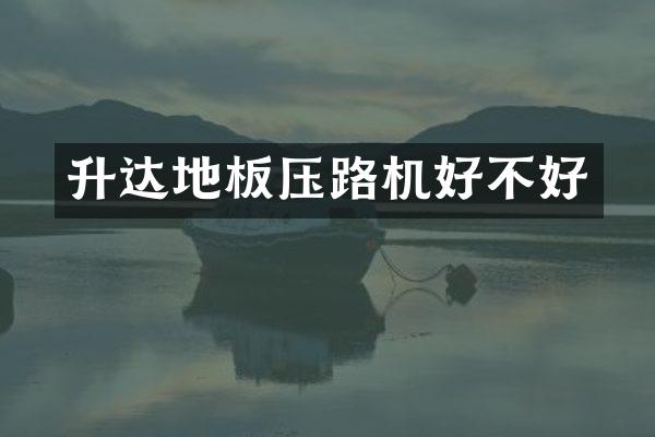 升达地板压路机好不好