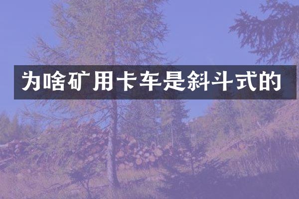 为啥矿用卡车是斜斗式的