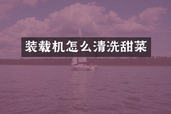 装载机怎么清洗甜菜