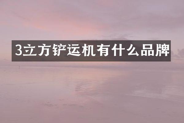 3立方铲运机有什么品牌