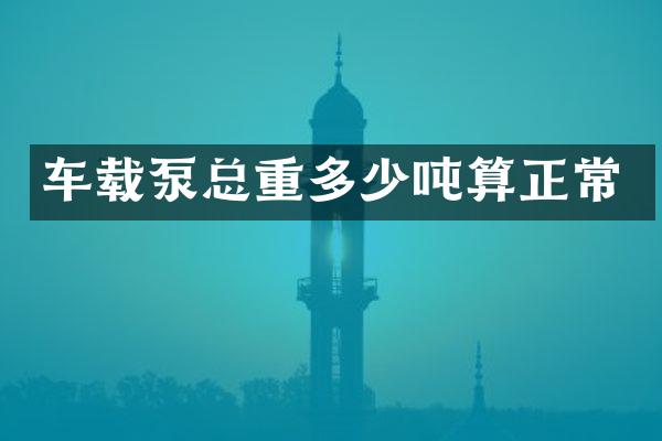 车载泵总重多少吨算正常