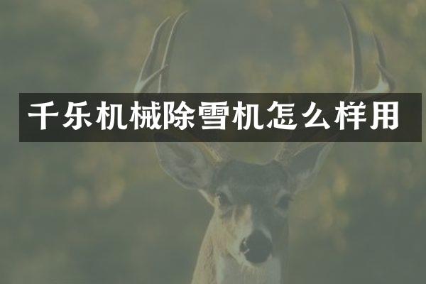 千乐机械除雪机怎么样用