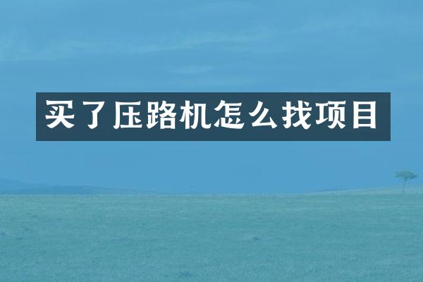 买了压路机怎么找项目
