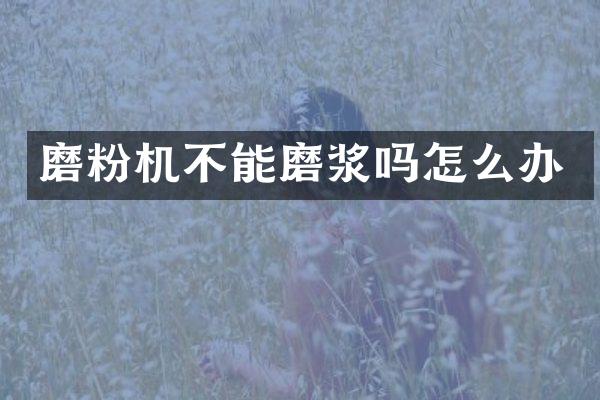 磨粉机不能磨浆吗怎么办
