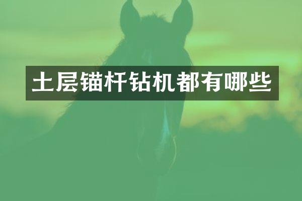 土层锚杆钻机都有哪些
