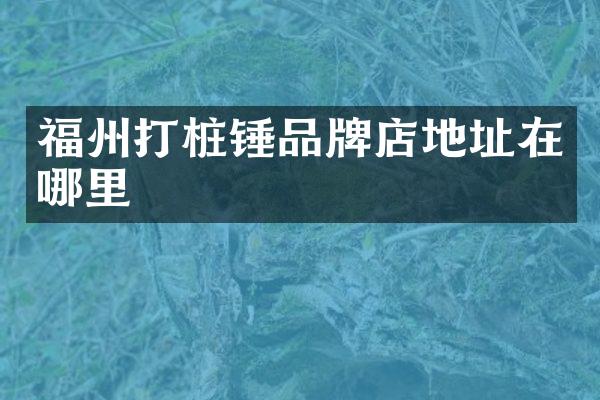 福州打桩锤品牌店地址在哪里