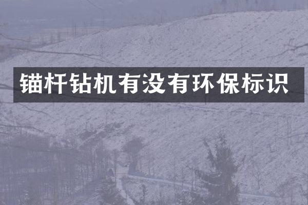 锚杆钻机有没有环保标识