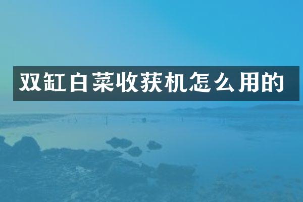 双缸白菜收获机怎么用的
