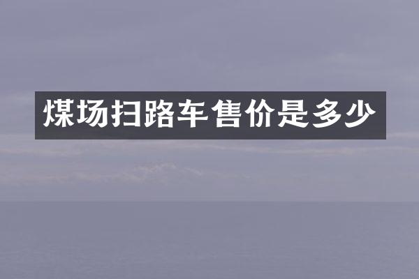 煤场扫路车售价是多少