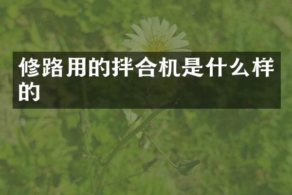 修路用的拌合机是什么样的