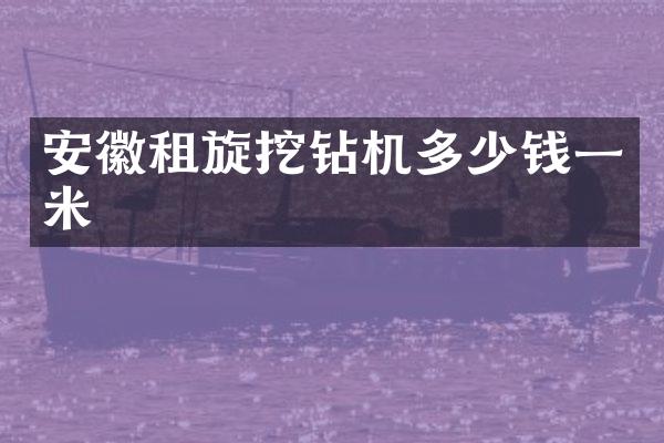 安徽租旋挖钻机多少钱一米