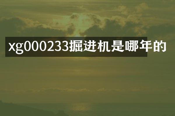 xg000233掘进机是哪年的