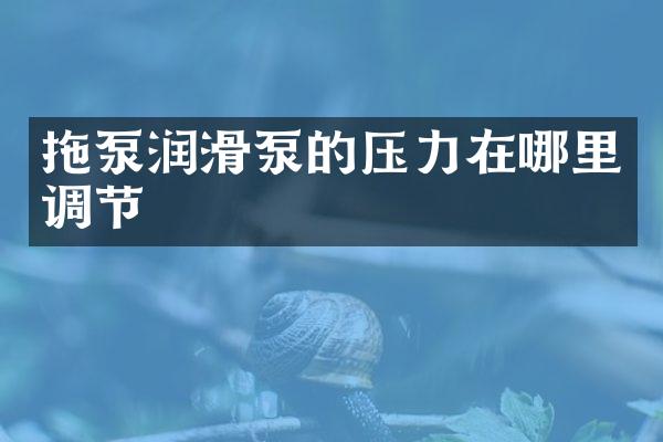 拖泵润滑泵的压力在哪里调节