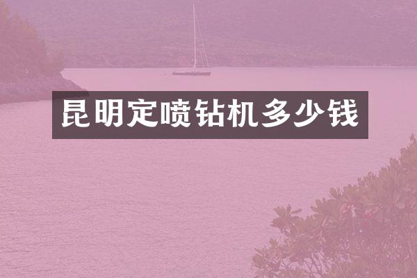 昆明定喷钻机多少钱