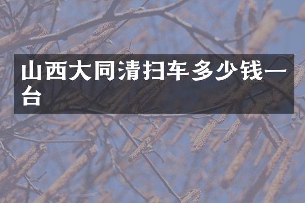 山西大同清扫车多少钱一台