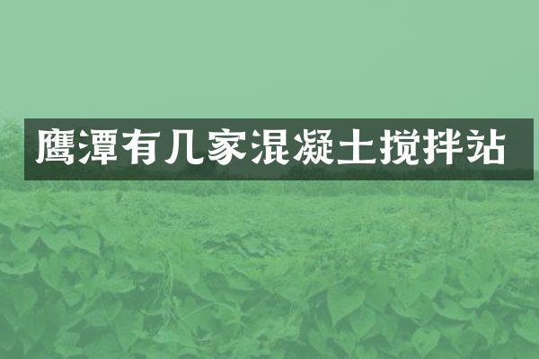 鹰潭有几家混凝土搅拌站