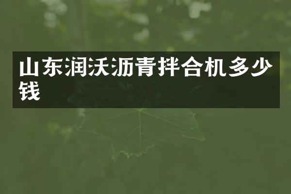 山东润沃沥青拌合机多少钱