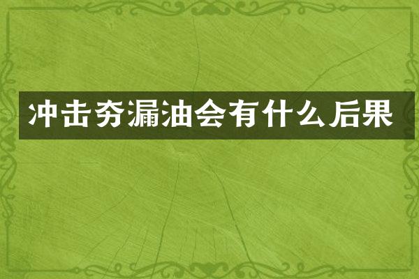 冲击夯漏油会有什么后果