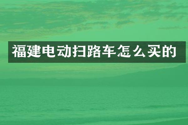 福建电动扫路车怎么买的