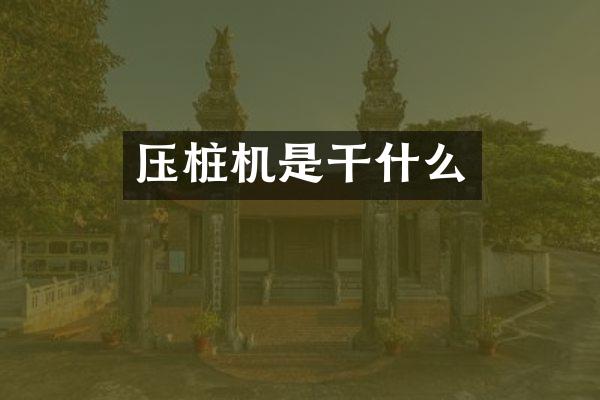 压桩机是干什么