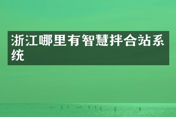 浙江哪里有智慧拌合站系统