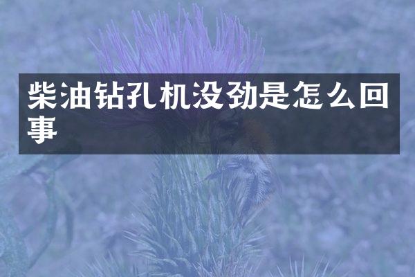 柴油钻孔机没劲是怎么回事