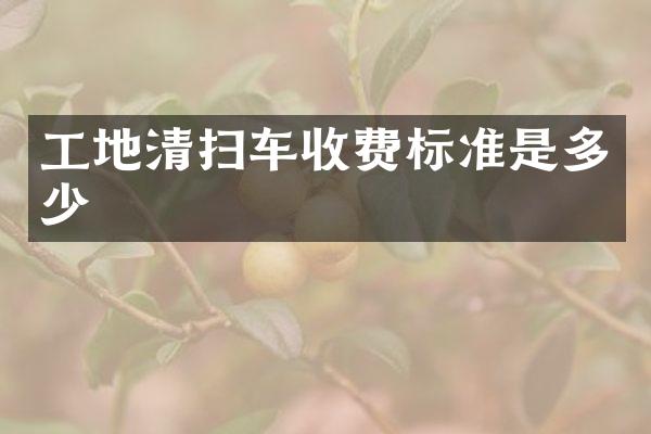 工地清扫车收费标准是多少