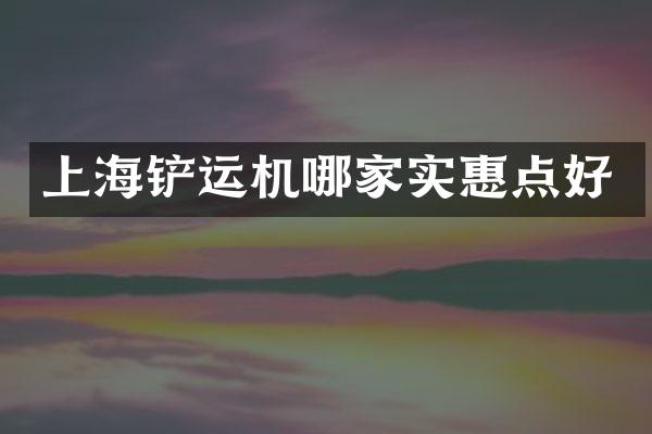 上海铲运机哪家实惠点好