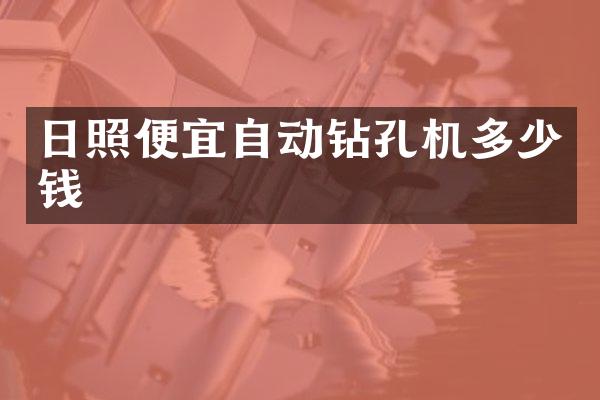 日照便宜自动钻孔机多少钱