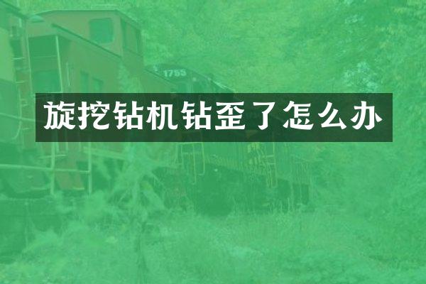 旋挖钻机钻歪了怎么办