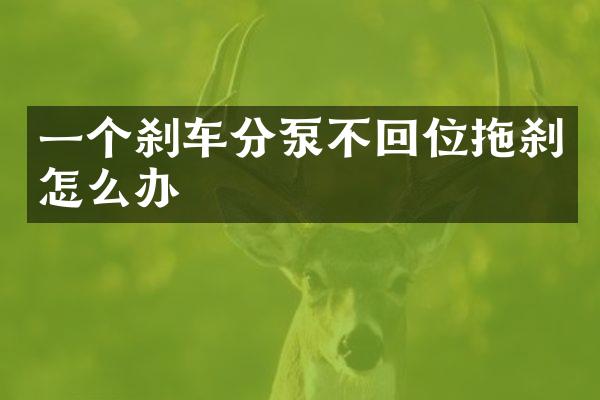 一个刹车分泵不回位拖刹怎么办