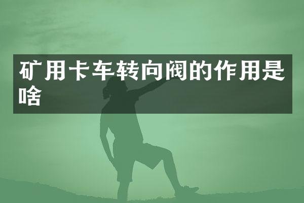 矿用卡车转向阀的作用是啥