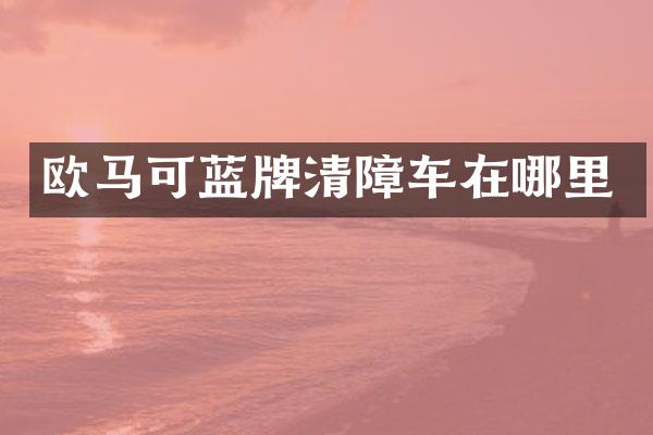 欧马可蓝牌清障车在哪里