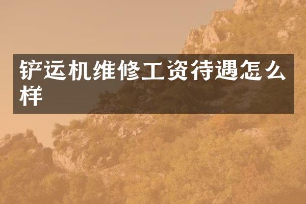 铲运机维修工资待遇怎么样