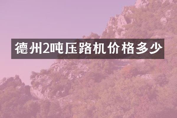 德州2吨压路机价格多少