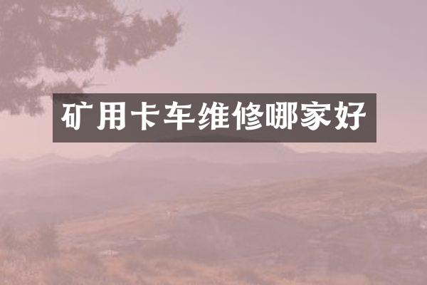 矿用卡车维修哪家好