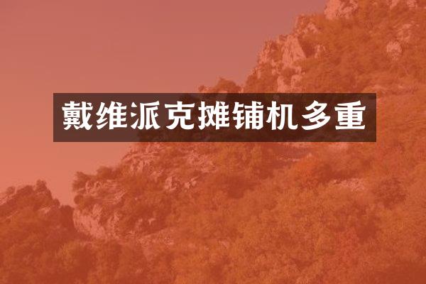 戴维派克摊铺机多重