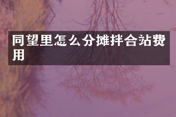 同望里怎么分摊拌合站费用