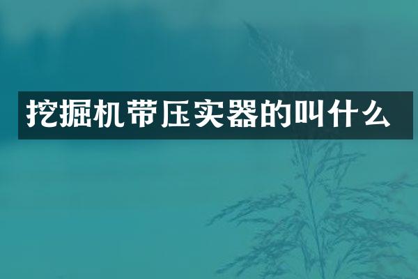 挖掘机带压实器的叫什么