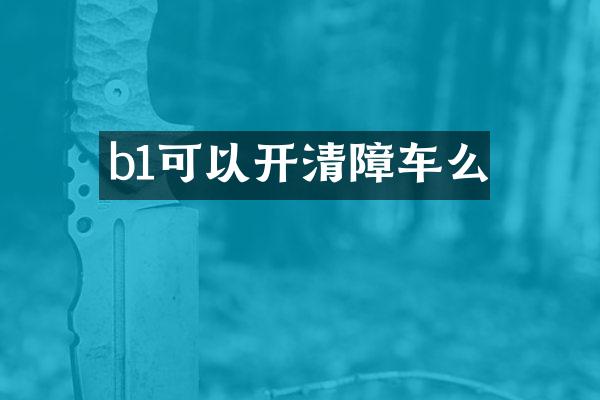 b1可以开清障车么